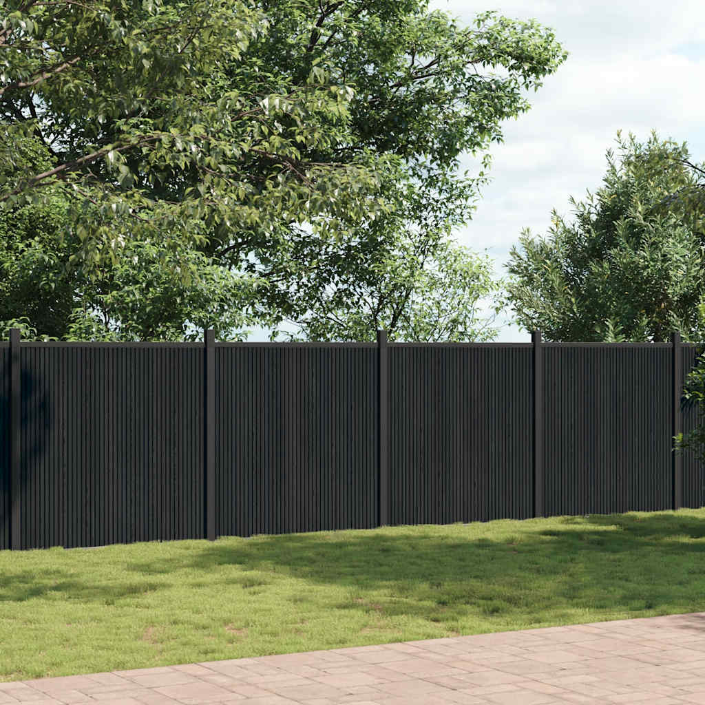 Panneau de clôture gris en WPC, pour le jardin, 1045 × 186 cm - 3