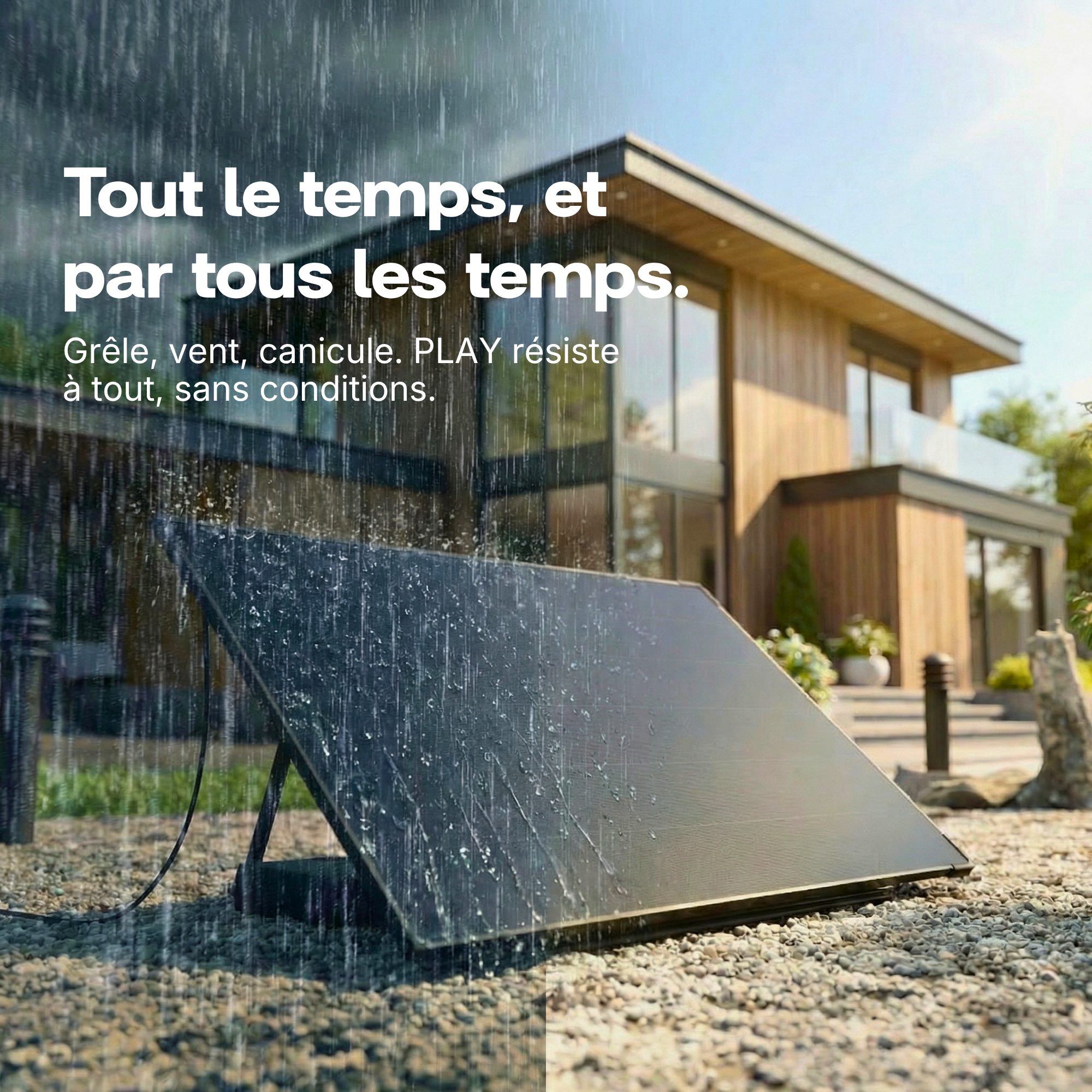 Sunology PLAY - Panneau solaire complet 480W bifacial – Station solaire livrée totalement assemblée – Installation au sol ou au mur - 6