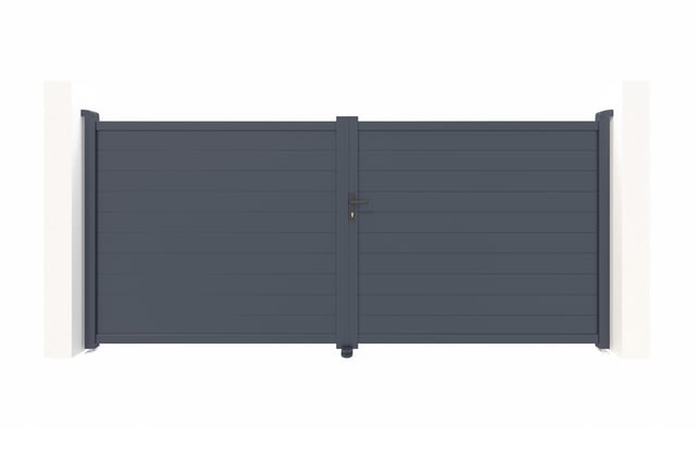 Portail battant 3m EIGER H.180cm aluminium gris