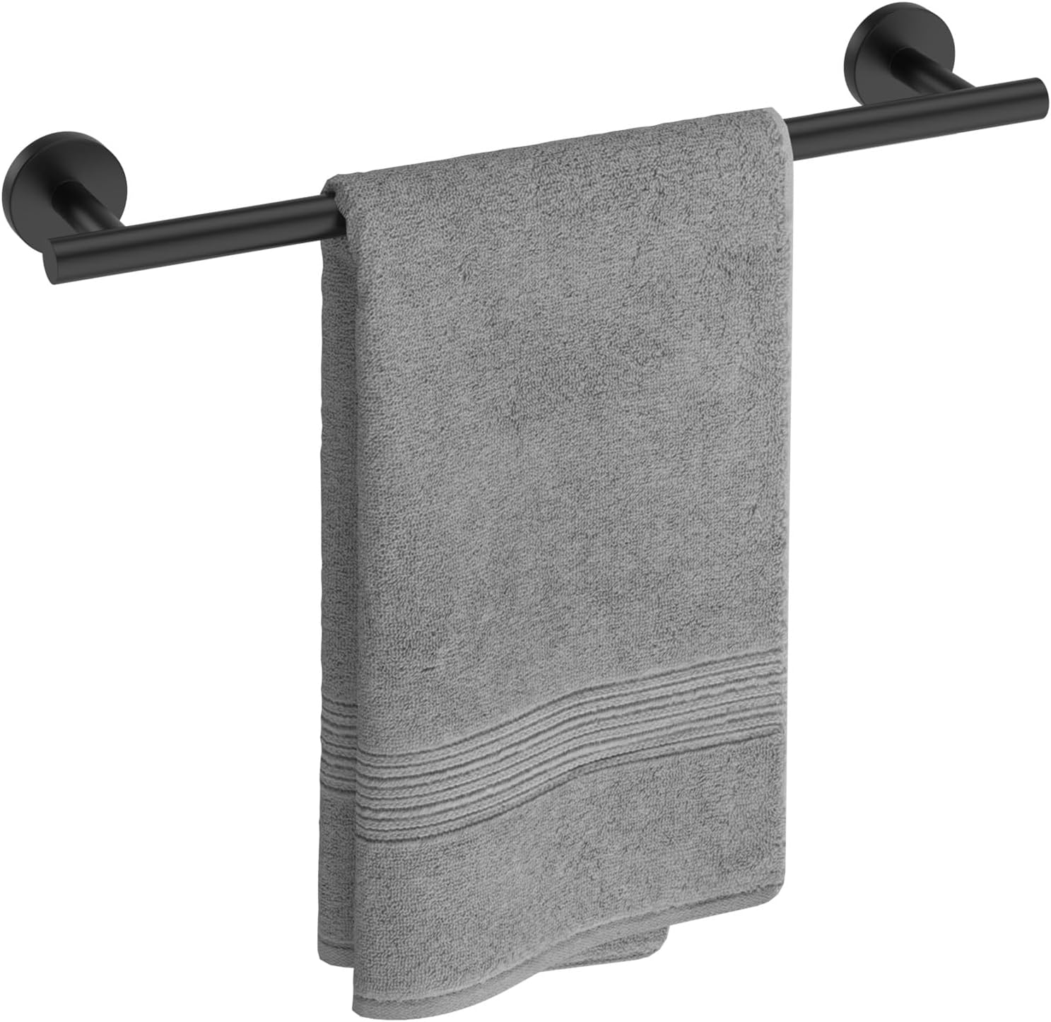 Wieszak na ręczniki ze stali nierdzewnej, odpowiedni do łazienki lub kuchni (50 cm, czarny)
