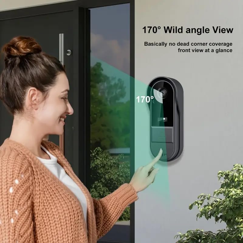 Sonnette sans fil avec caméra, écran IPS 4,3 pouces, interphone vidéo sans fil, étanche IP65, caméra HD 170° - 8