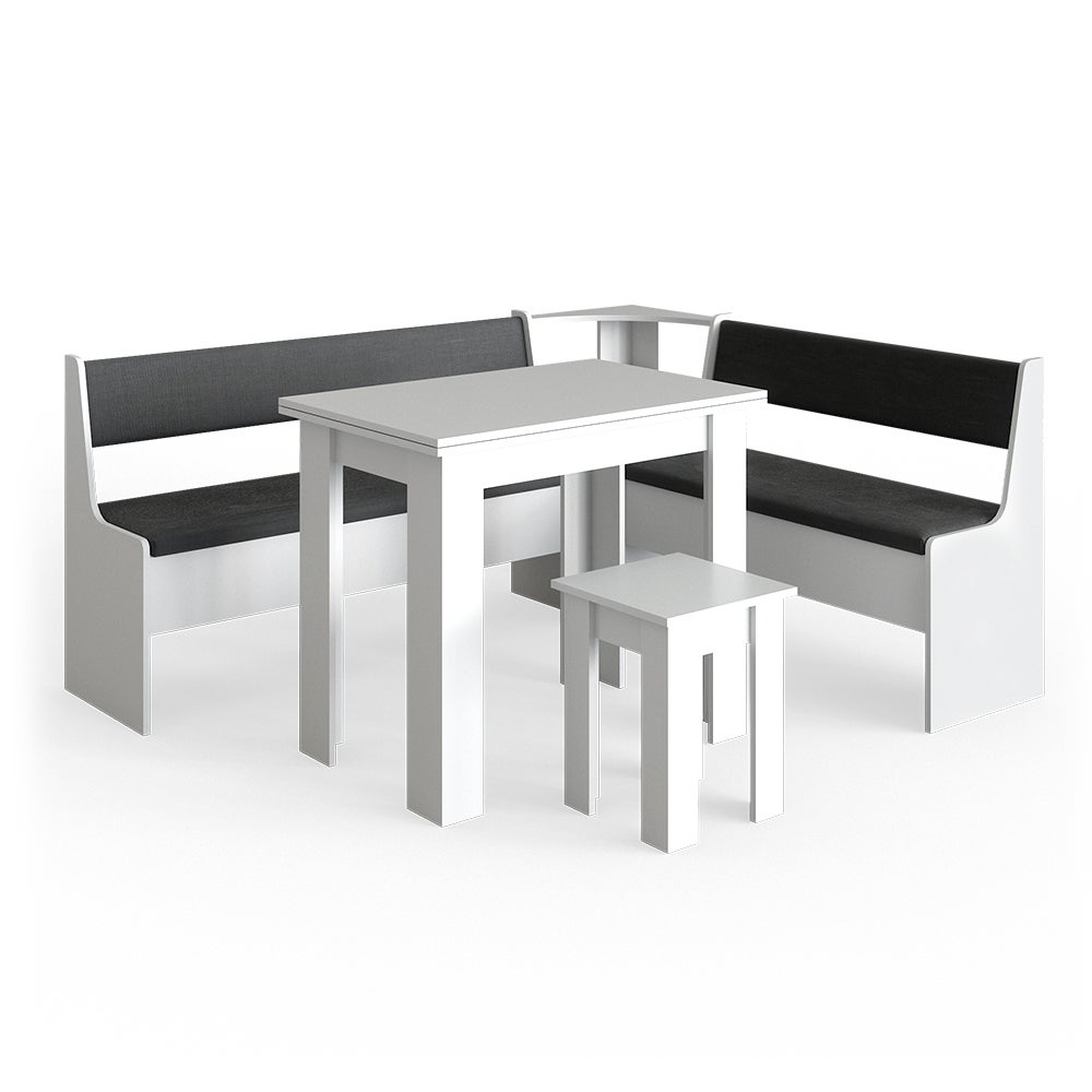 Vicco Corner Bank Group Roman, Biały, 180 x 150 cm z tabelą
