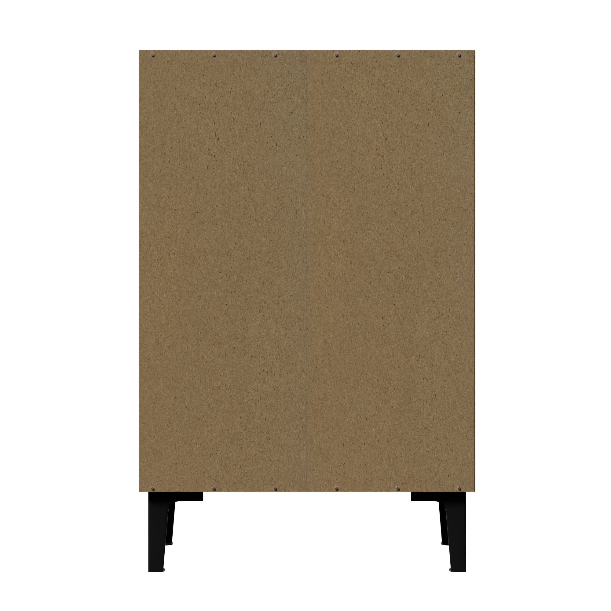 Meuble à chaussures avec 2 portes et 4 étagères - 60 x 32 x 94 mc - MDF et panneaux de particules - Pièds en métal - Naturel - 9