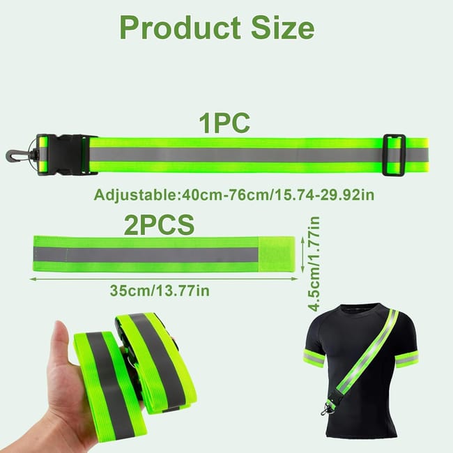Set di 2 cinture riflettenti, cintura riflettente, cintura riflettente Set di 2 cinture riflettenti, cintura riflettente, cintura riflettente