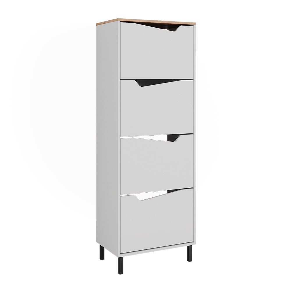 Vicco Wózek na buty Marelle, Biały/Artystyczny, 60 x 167.4 cm z 4 przegrodami