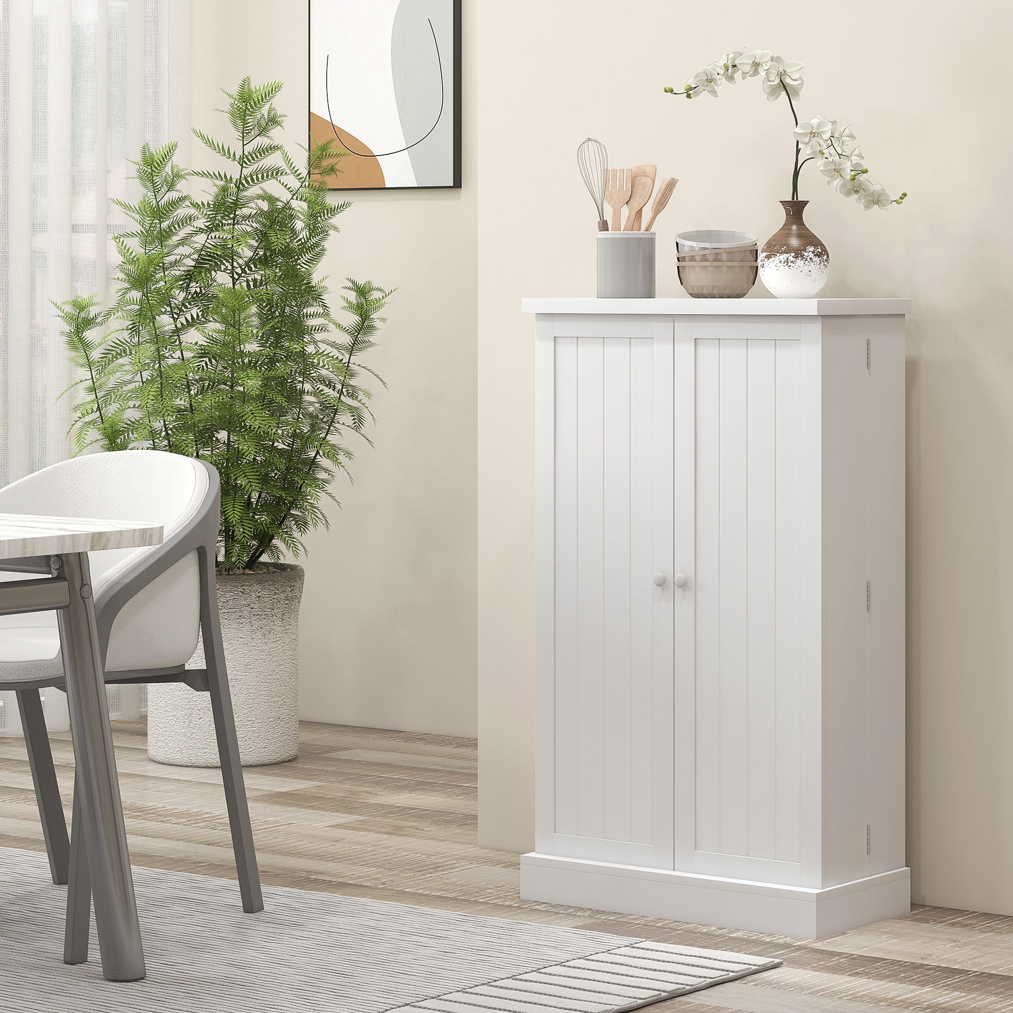 Armario Despensa Cocina HOMCOM MDF Blanco 60x30x104 cm 83A-096V80WT - 4