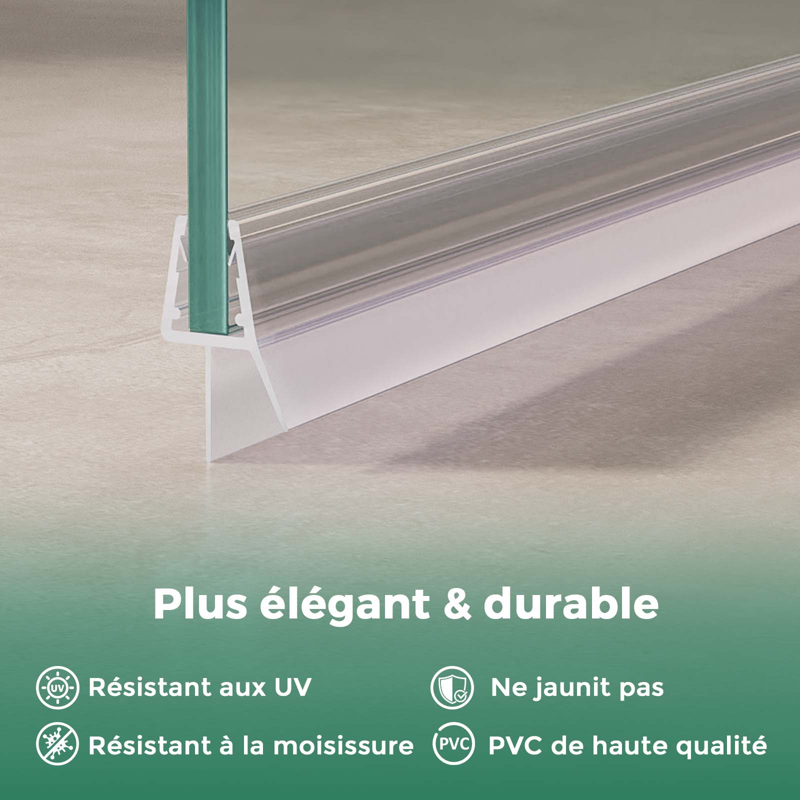Joint de Douche 60 cm – Joint Porte de Douche 7–8 mm – Joint Paroi de Douche Découpable – Montage Facile - 5