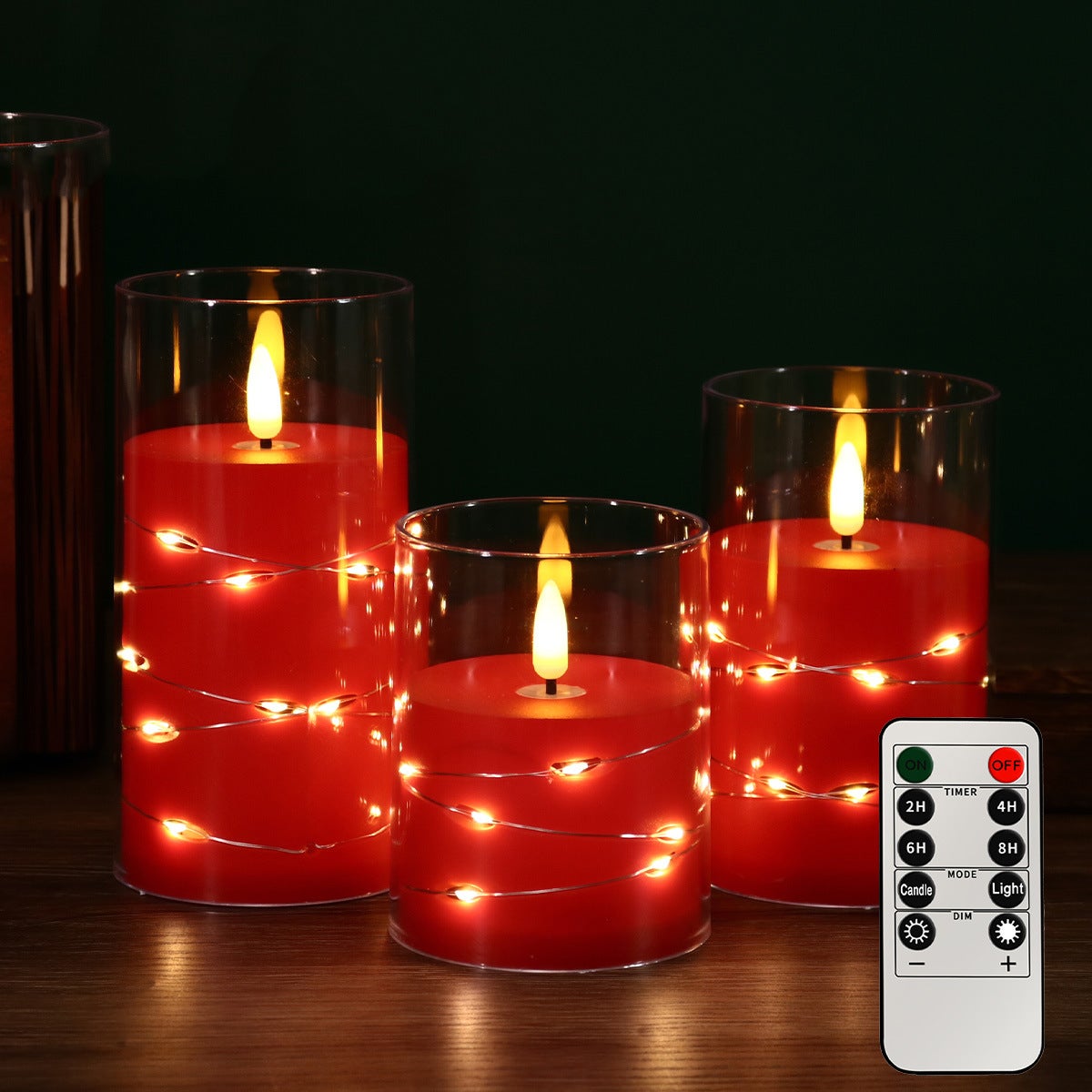 Lot De 3 Bougies LED Flamme 3D Avec Télécommande|Eclairage Design