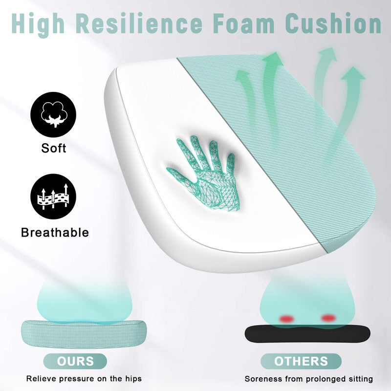 Chaise de Bureau Ergonomique RATTANTREE - à roulette - Soutien Lombaire Dossier Règalable- Hauteur Ajustable - Vert - 4