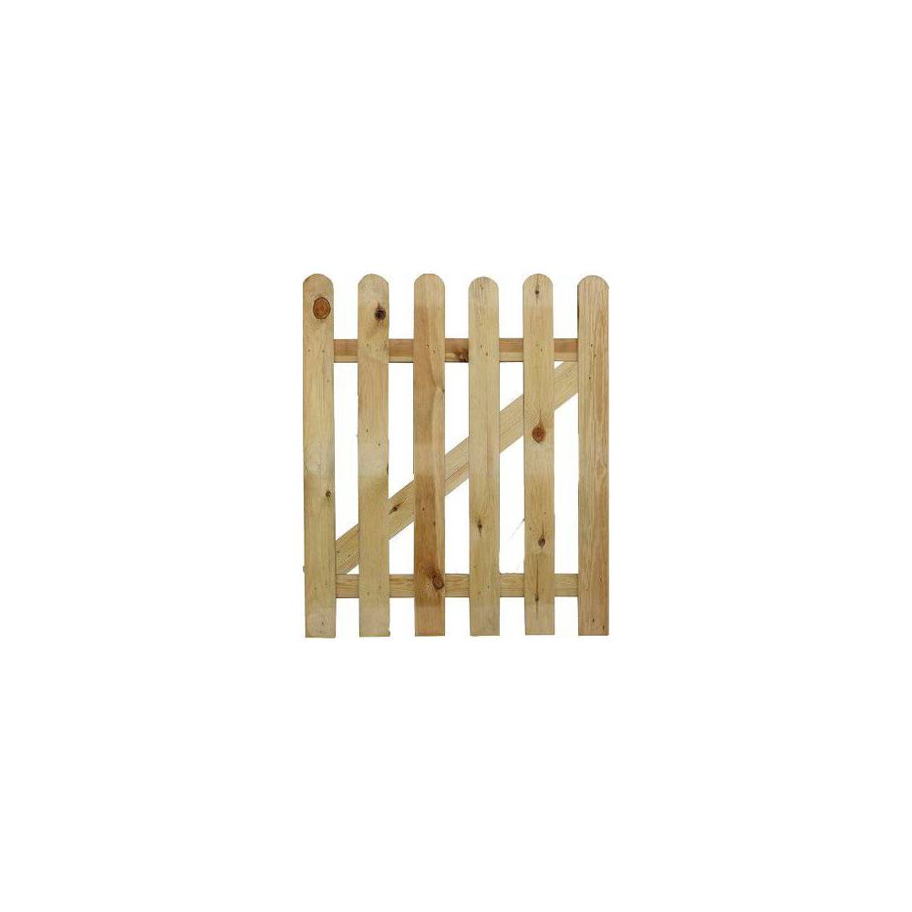 PORTAIL EN BOIS MAXI 100 EURO PIN IMPREGNÉ 6+3 LAMES 100 CM H. 100 CM - 2