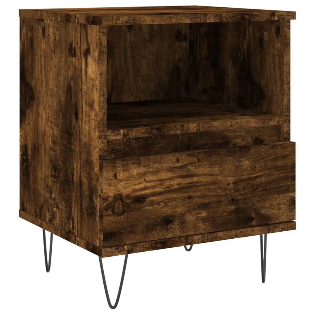 Maison Exclusive - Table de chevet chêne fumé 40x35x50 cm bois d’ingénierie - 2