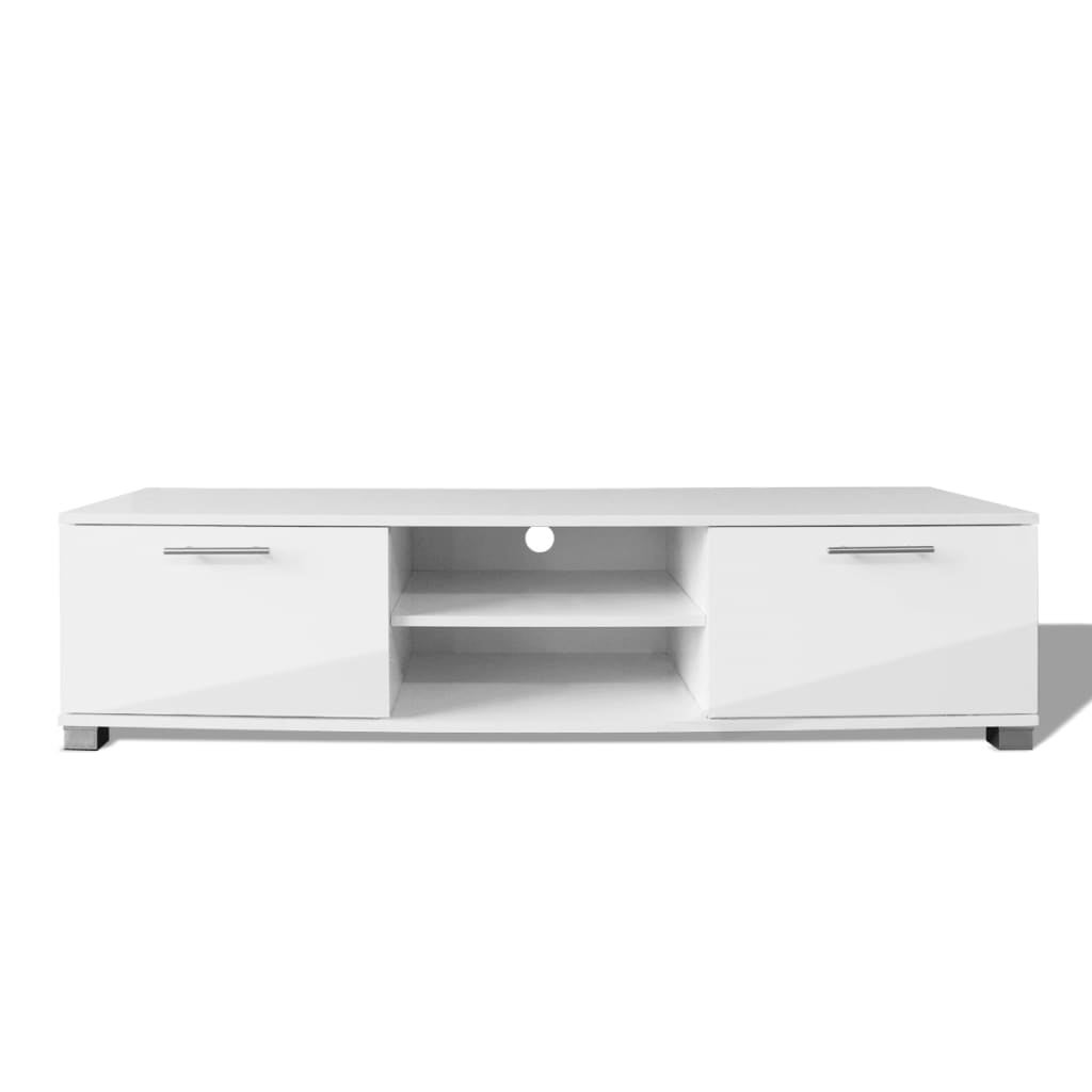 Meuble TV Blanc brillant 120x40,5x35 cm - 8