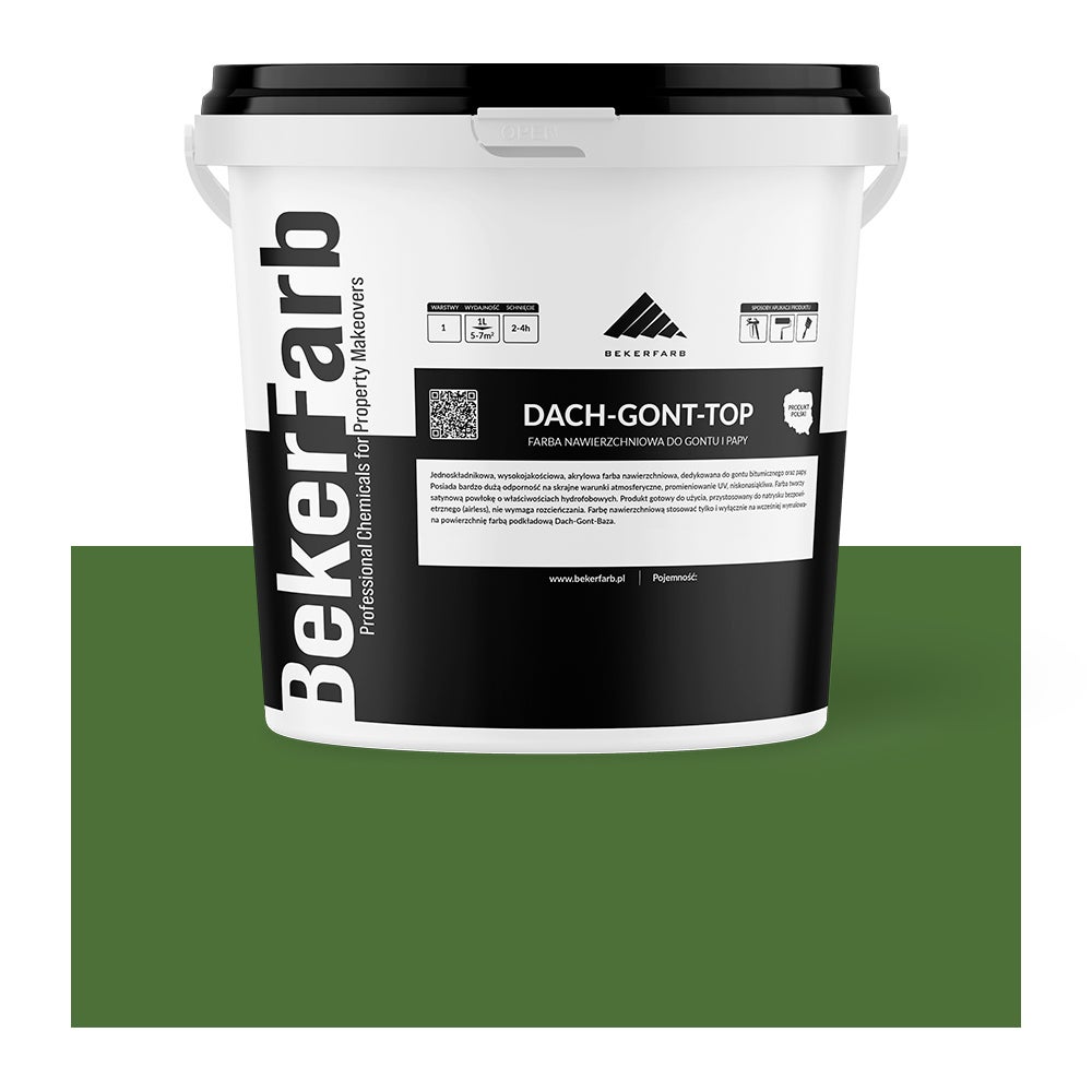 Nawierzchniowa Farba na Dach do Gontu i Papy - Zielona Trawa 1L