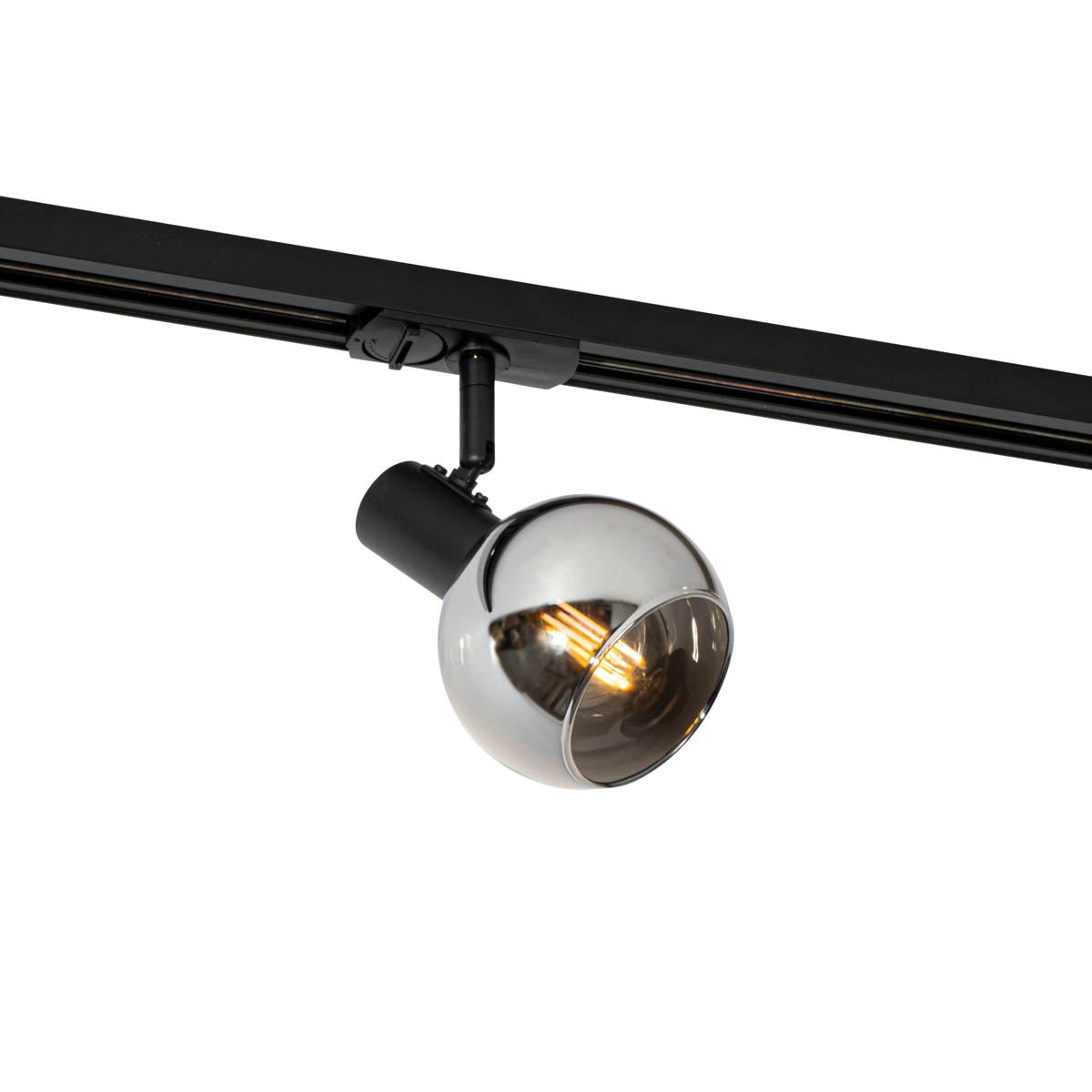 Nowoczesny czarny reflektor do systemu szynowego 1-fazowego - Iconic Lava