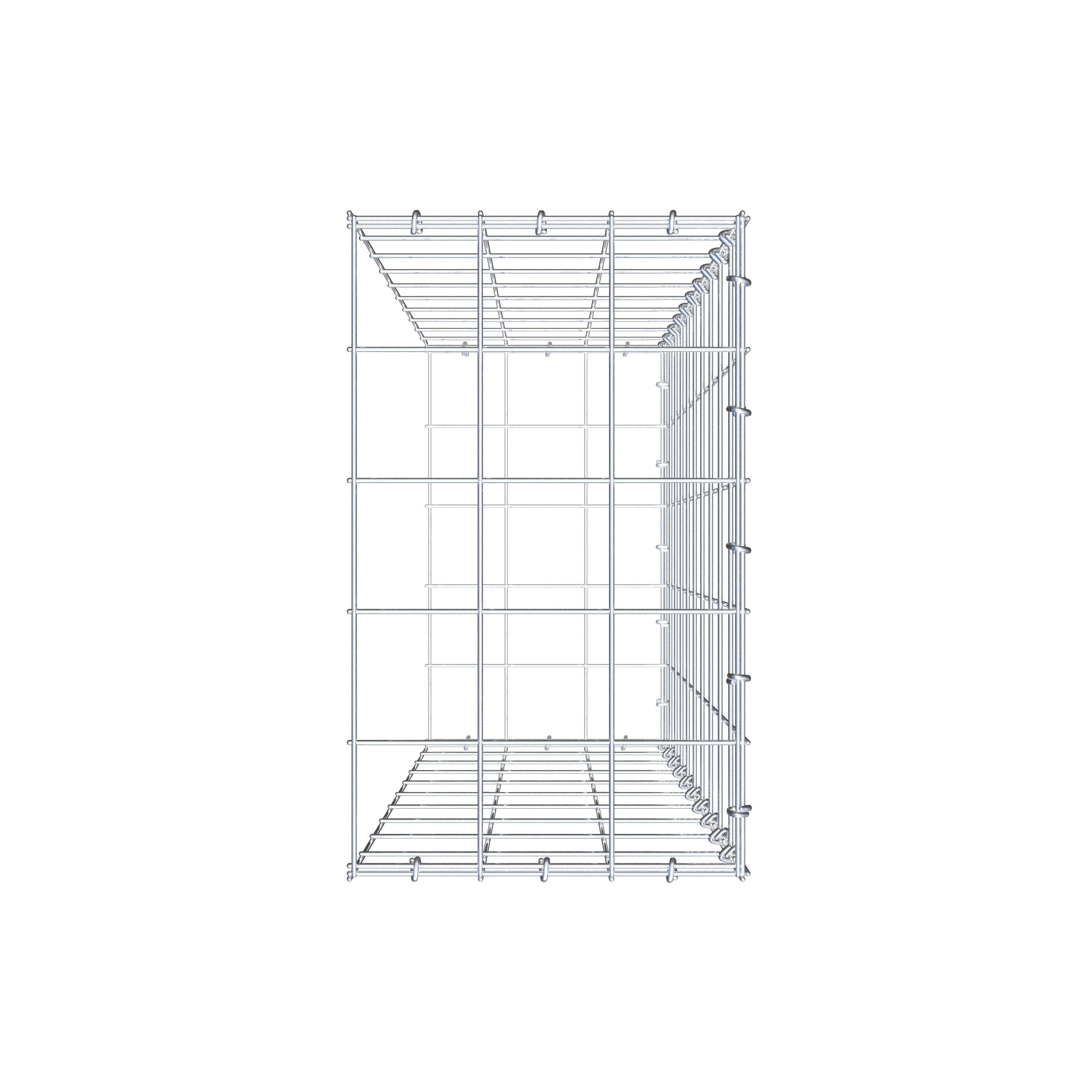Gavión para alargar en acero galvanizado 100x30x50cm (LxAxP), malla 10 x 10cm, Anillo en C, sin rejilla frontal - 5