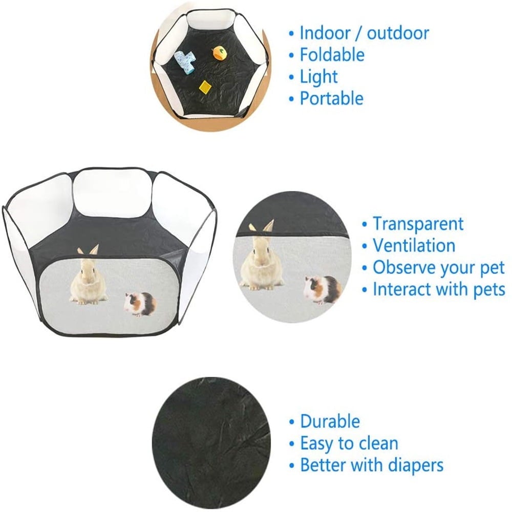 Jaula para mascotas, tienda de campaña, parque infantil, transpirable, para animales pequeños, valla ligera portátil plegable para hámster, cachorro - 7