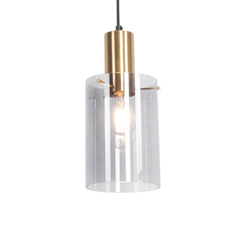 Qazqa nowoczesny lampa wisząca z kloszem (1 punkt) - Vidra - złoty/mosiężny, max. 40w, kompatybilny z żarówką LED, e27, 14cm