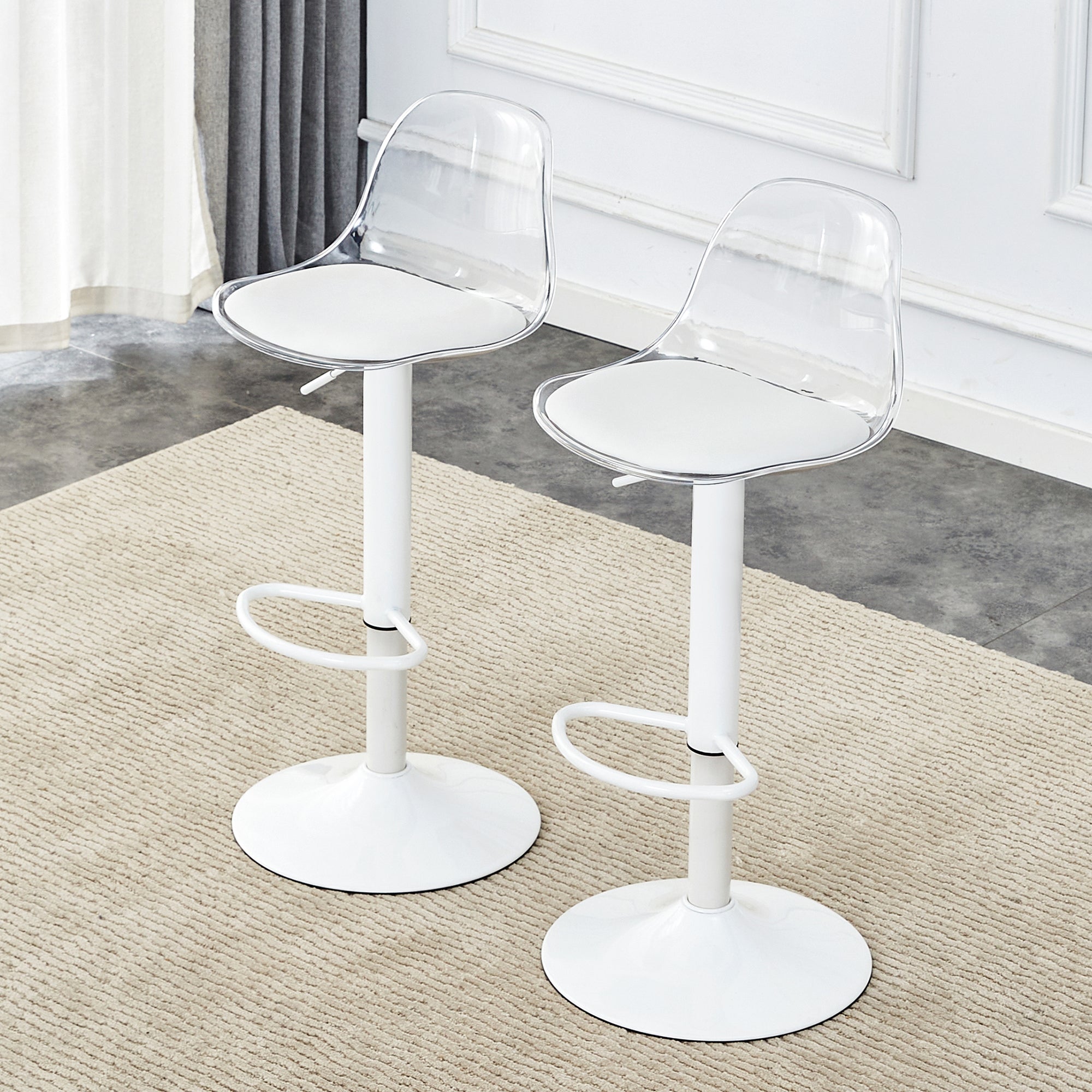 Chaise à poutre réglable en lot de 2 : dossier transparent + pieds en ...