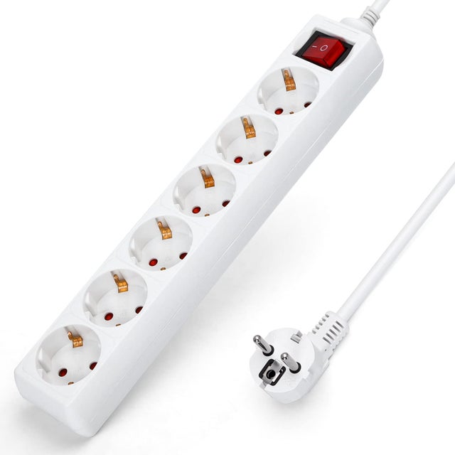 AIGOSTAR REGLETA 6 VIAS 1.5M 16A 250V BLANCA
