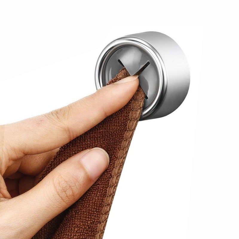 Anlising 8 Ganci Portasciugamani Autoadesivi Rotondi - Senza Foratura, In ABS E PVC, Per Bagno, Cucina E Famiglia, Design Argento, 4,2 Cm - 3