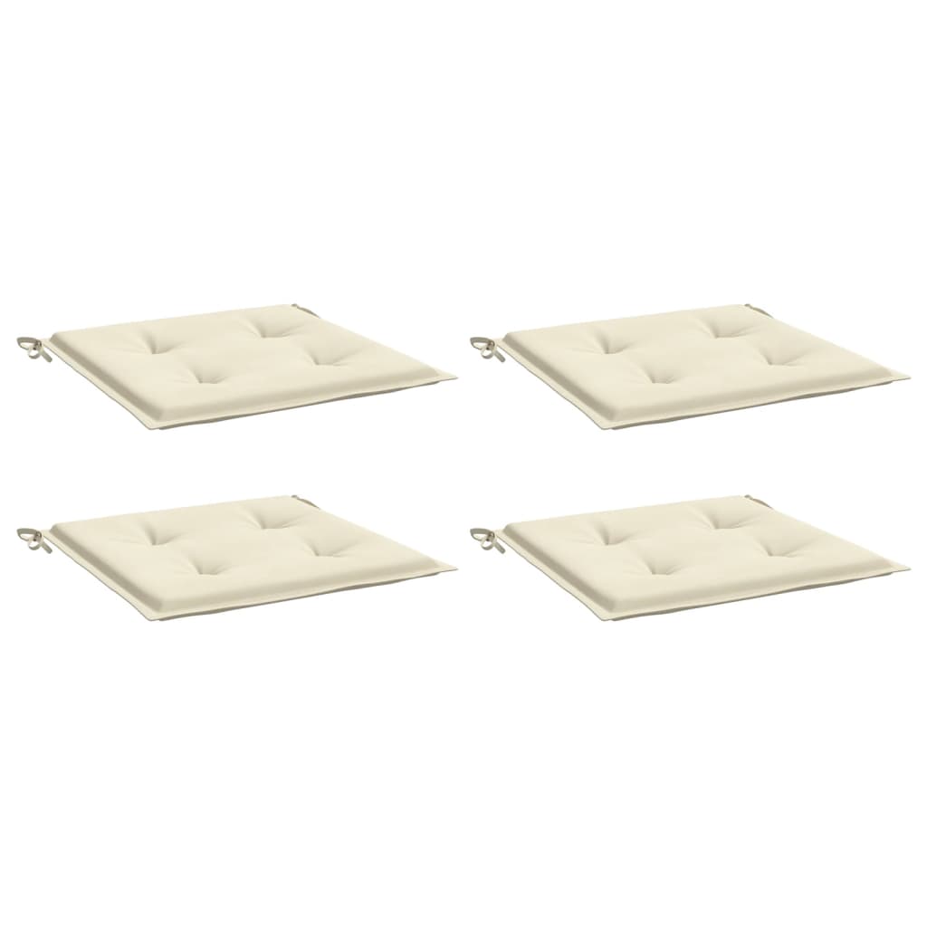 Coussins de chaise de jardin lot de 4 crème 40x40x3 cm - 3