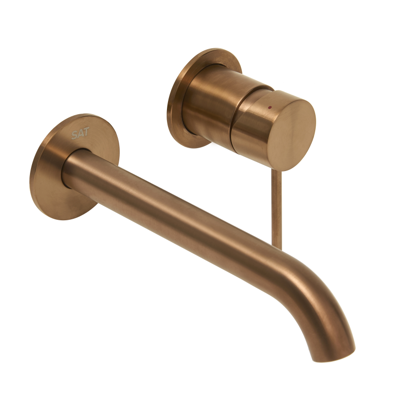 Swiss Aqua Technologies Aurum mitigeur lavabo encastré à levier avec corps d'encastrement, or rose brossé (SATBAUR101BRG) | Leroy Merlin