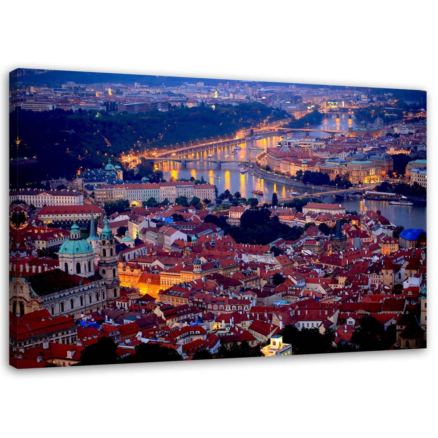 Obraz na płótnie, Praga miasto noc architektura 100x70
