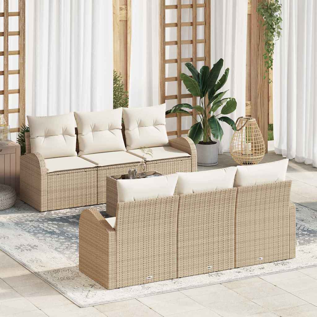 Zestaw Sof na Ogród Beżowy 55 x 55 x 37 cm polirattan vidaXL