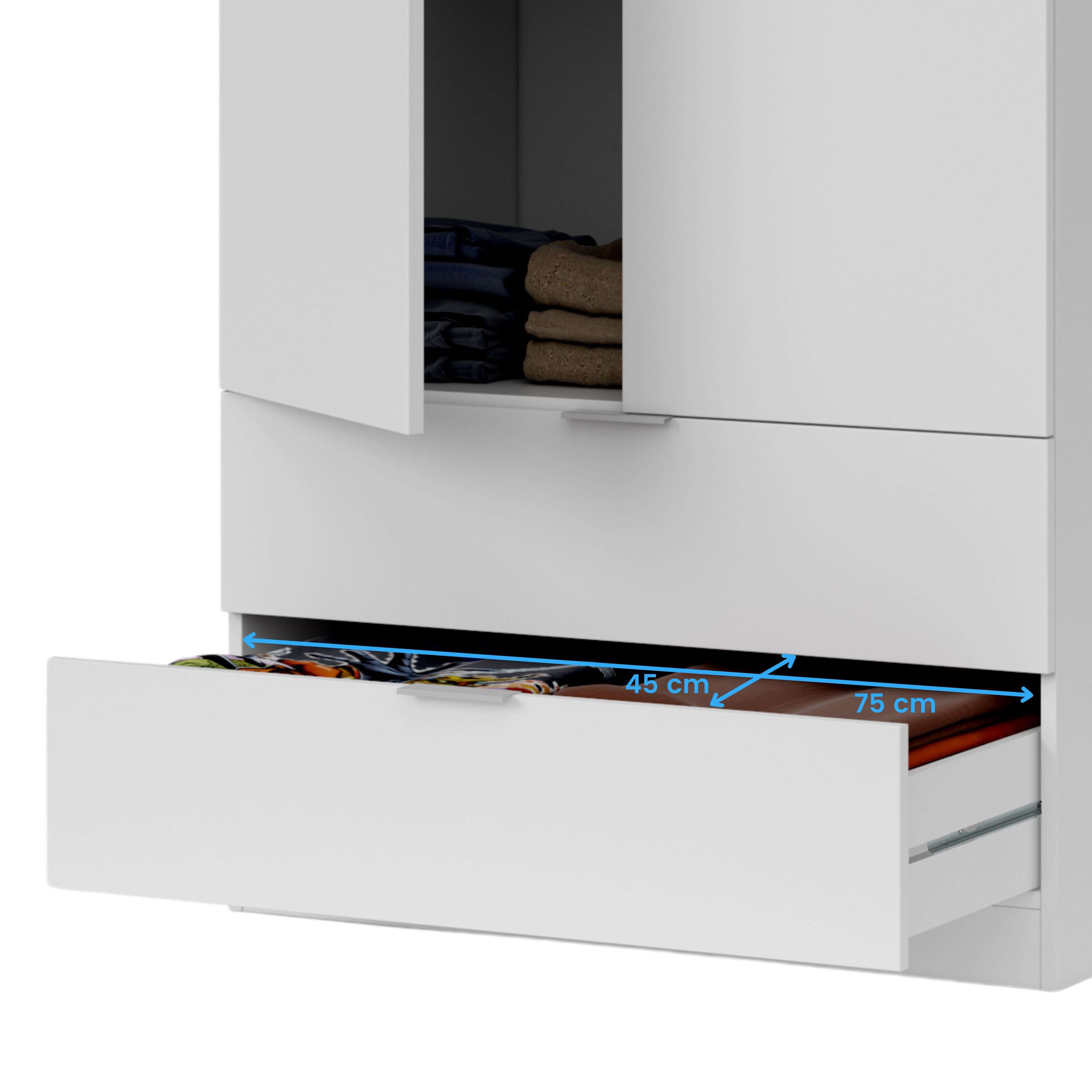 Armoire penderie FANNY L81 x H180cm - Blanc - 8