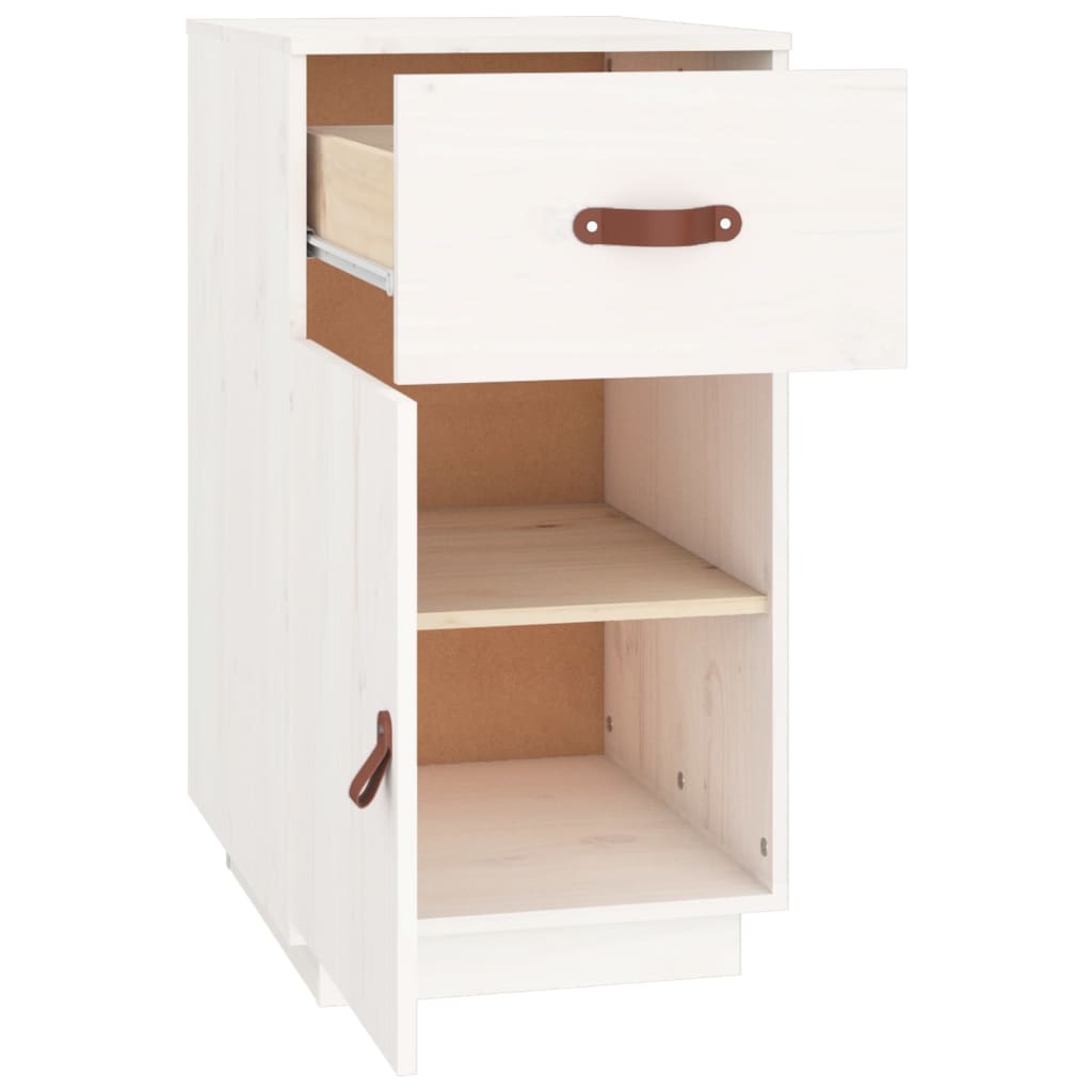 Armoire de bureau Blanc 40x50x75 cm Bois massif de pin vidaXL - 7