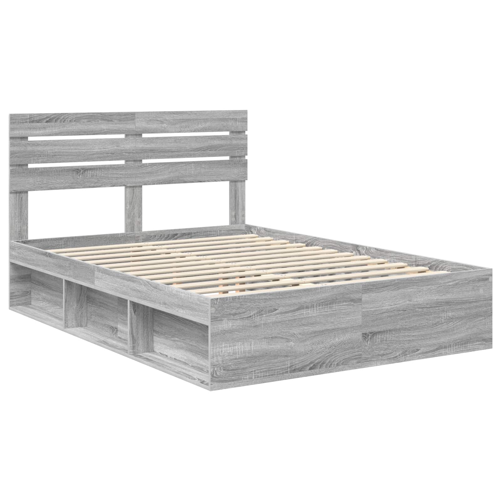 Cadre de lit Gris 160 x 200 cm Pin massif - 4