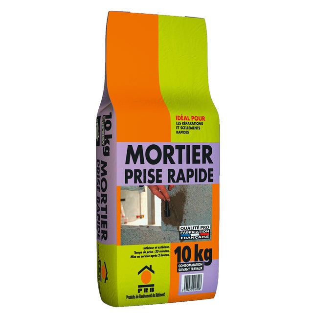 Mortier à Prise Rapide 10kg - Séchage Accéléré, Haute Adhérence - Idéal pour Réparations Urgentes, Fixations Rapides, Rebouchage et Travaux de