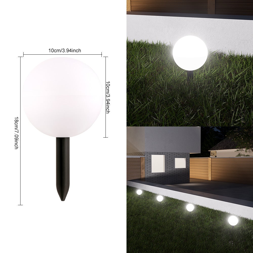 Lot de 3 lampes sphériques solaires LED, lampadaires décoratifs d'extérieur pour terrasse, éclairage paysager de jardin, étanches. - 2