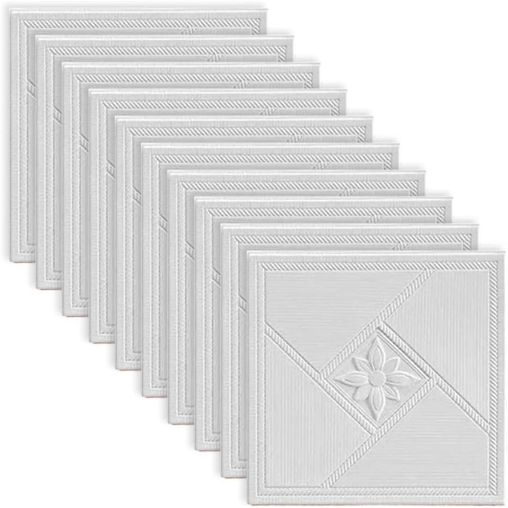 12 sztuk tapety sufitowej 3D, odporna na wodę i wilgoć samoprzylepna tapeta piankowa, dekoracja wnętrz, 35x35cm, QT1-7