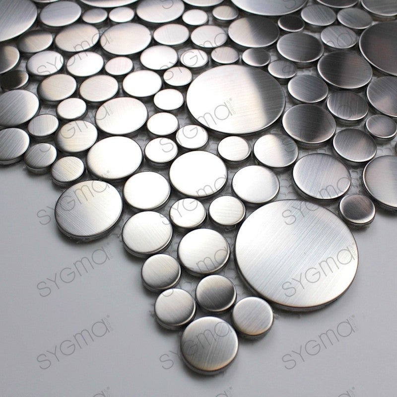 Mosaïque Carrelage Acier Inoxydable Brossé Silvernova Carré 48