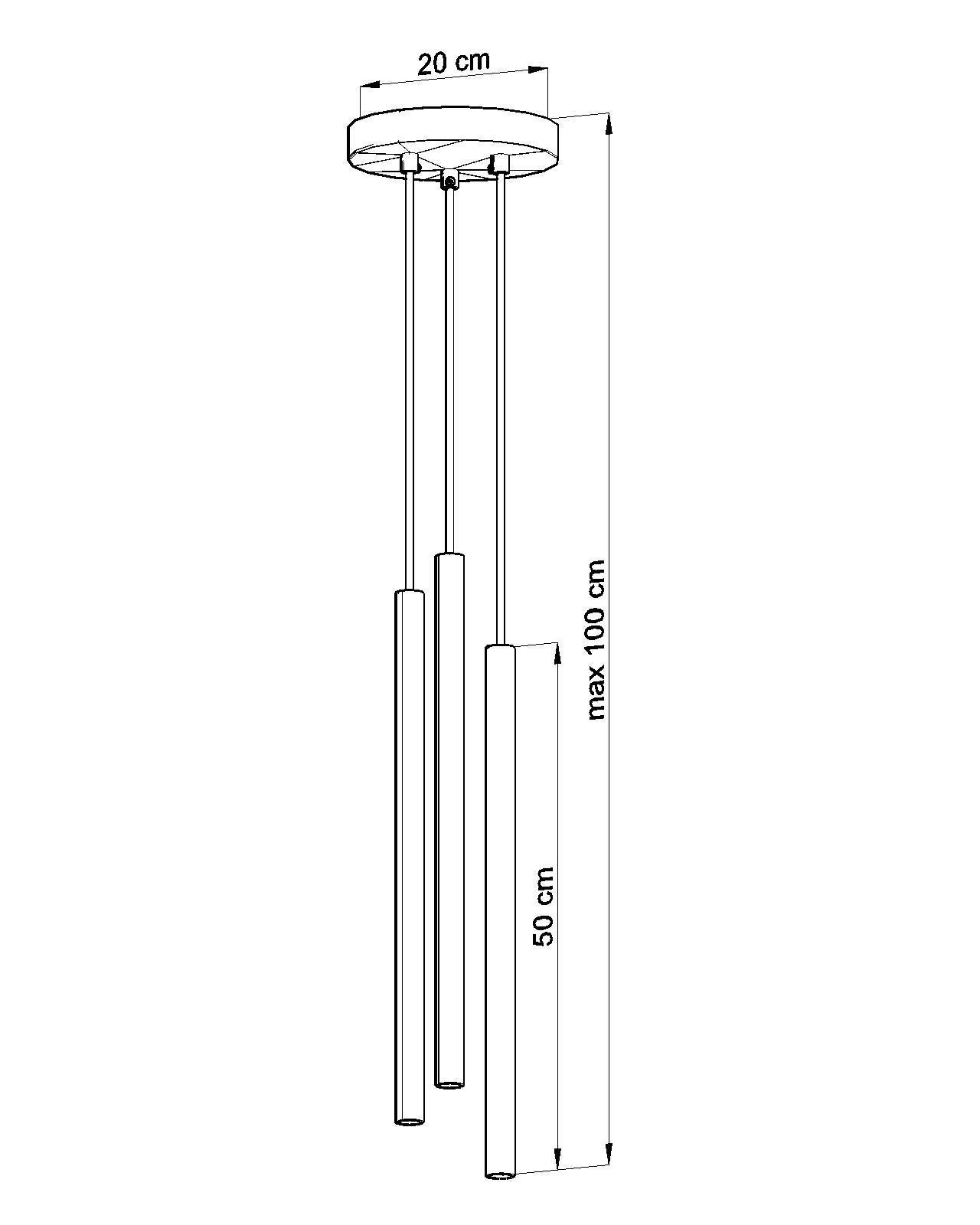 Lampa wisząca Pastelo czarna 3xG9x12W długie tuby wym: 100 x 20 x 20 cm metal Sollux Lighting - 8