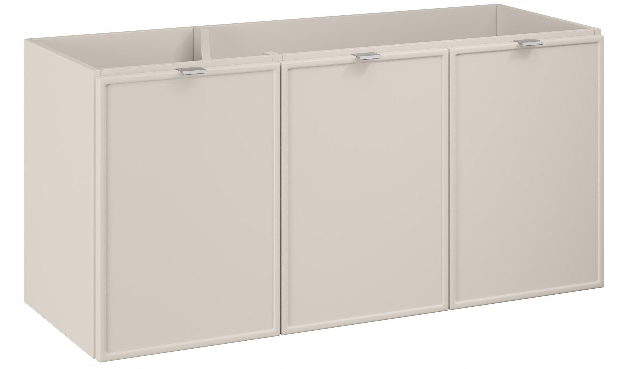 Szafka pod umywalkę BELLA 120 cm kaszmirowa wisząca frezowany front 3 drzwi