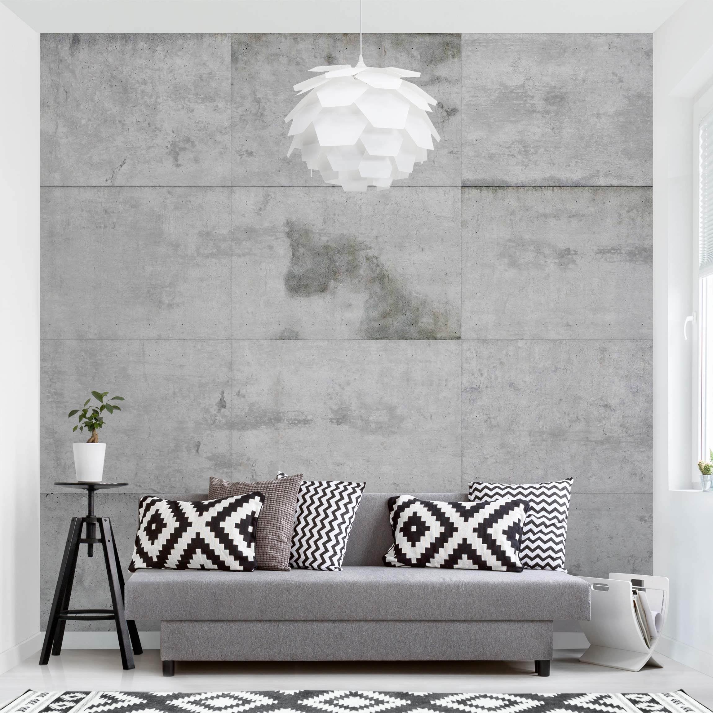 Papel pintado fotomural hormigón 3d estampado imitación piedra industrial 53 - salón dormitorio cocina pasillo - tnt 192 x 192 cm premium