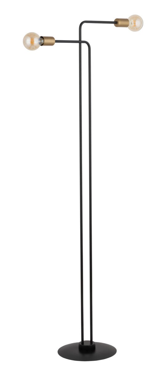 Lampa podłogowa stojąca Gino czarno-złota 2xE27x15W wym: 160 x 53 x 30 cm metal SIGMA