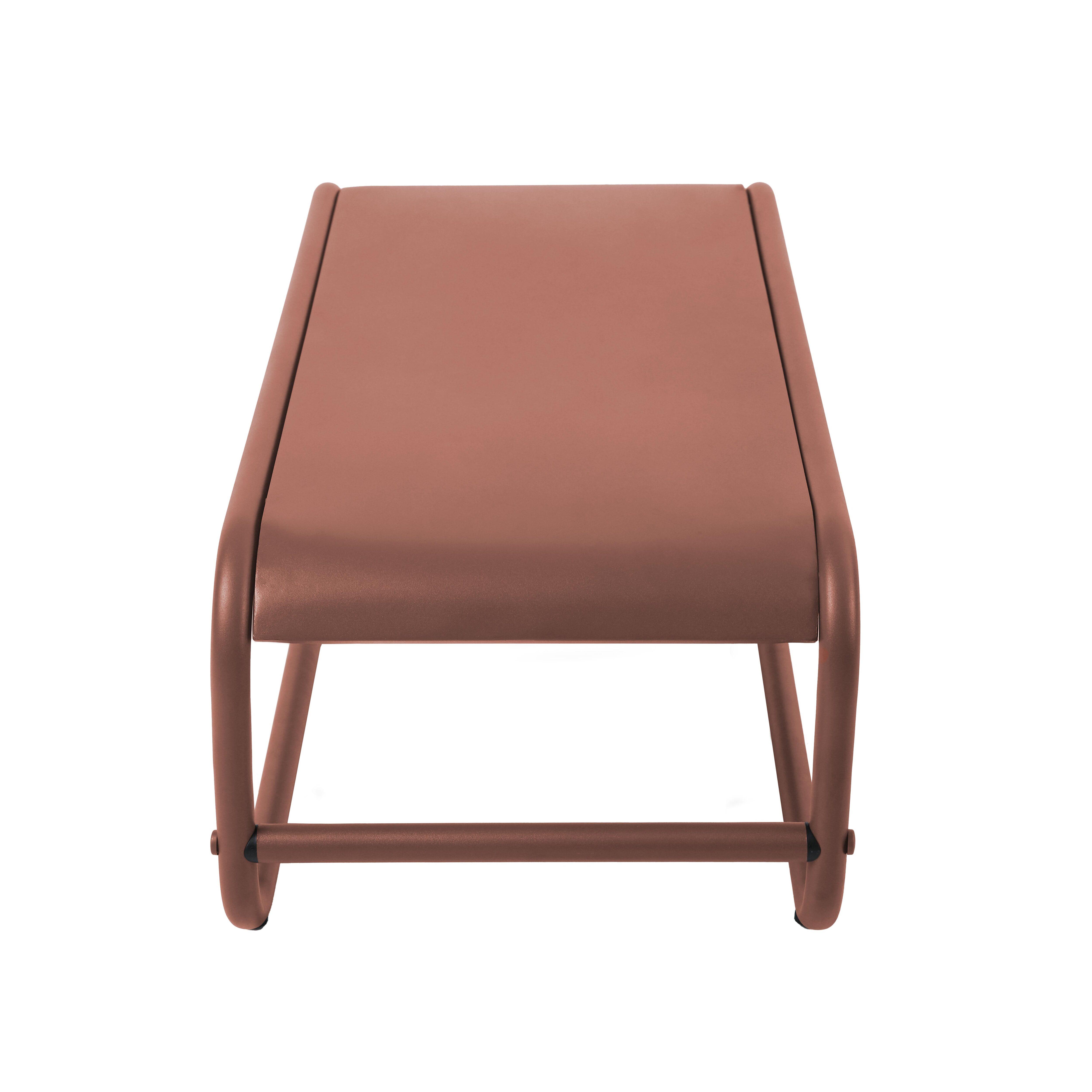 Table basse de jardin en métal 85x40x30 cm terracotta, Mixi - Oviala - 6