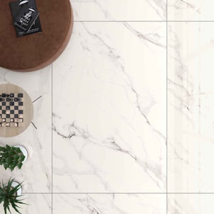 Carrelage sol/mur effet marbre blanc BELLEZZA l.120 x L.60 cm MAJORCA TIFFANY