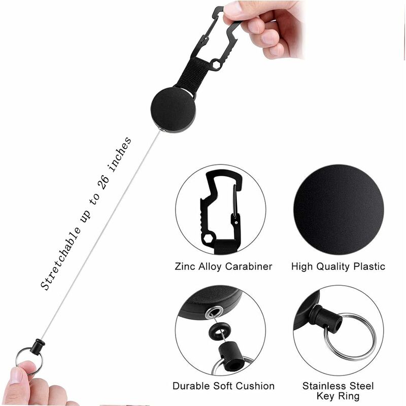 Porte-clés à Ruban à Mesurer Rétractable Avec Verrou – SODIAL, Fonctionnel, 17 Cm