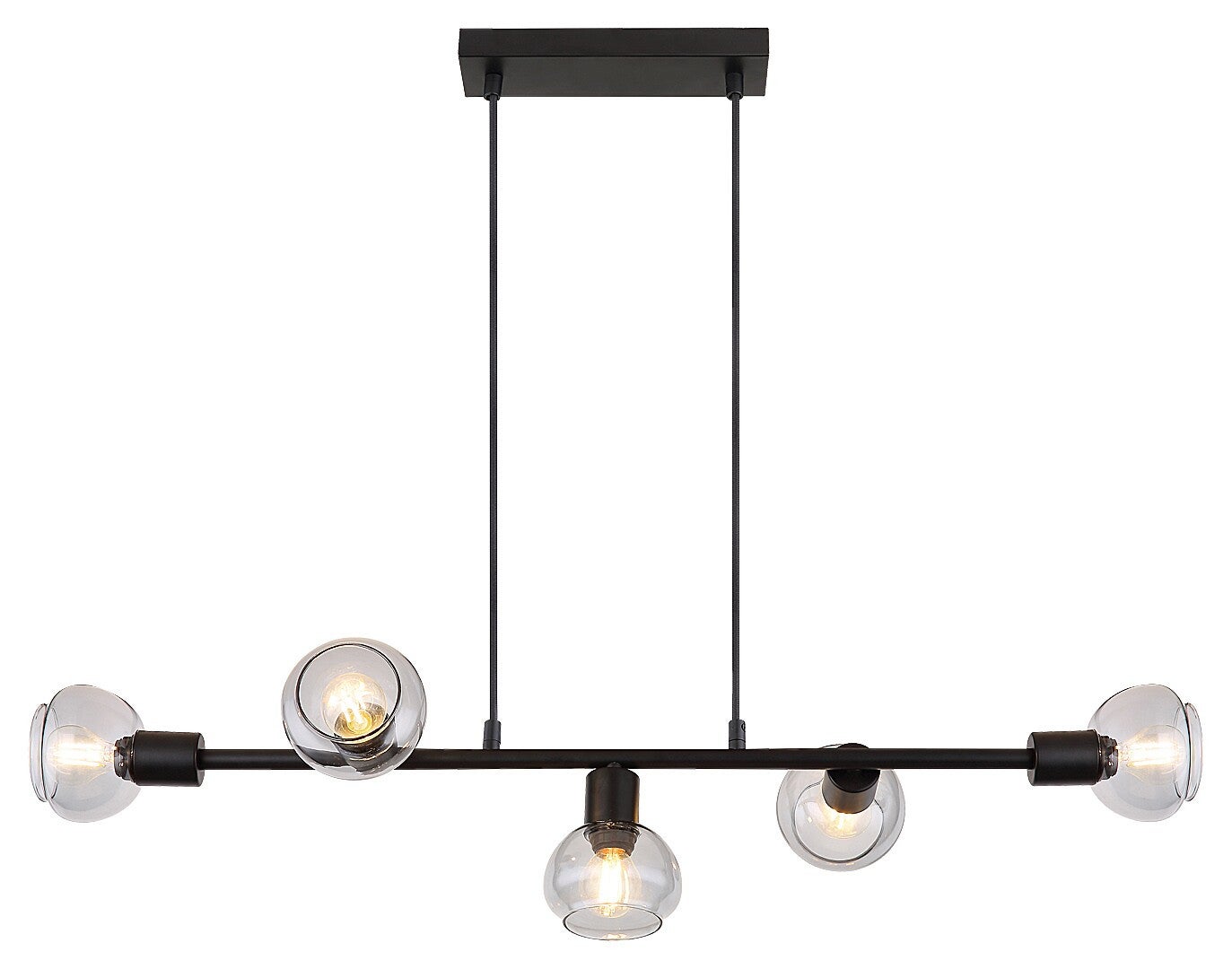 Lampa wisząca Sullivan czarna-szkło dymne 5xE14x40W metal wym:120x83x25cm IP20 Rabalux