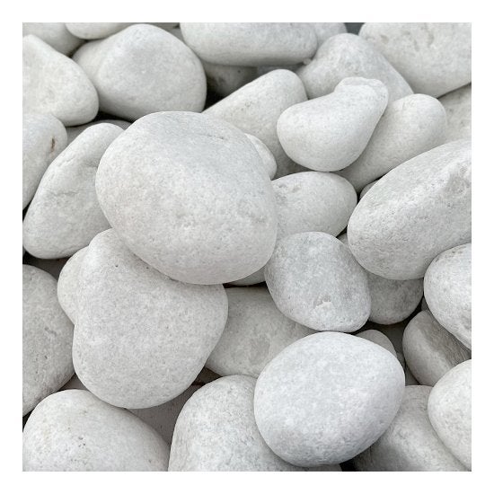 Lot de 5 sacs de 20 kg - Galet roulé en marbre Blanc pur - 20/40 mm - C-NEGOCE - 4