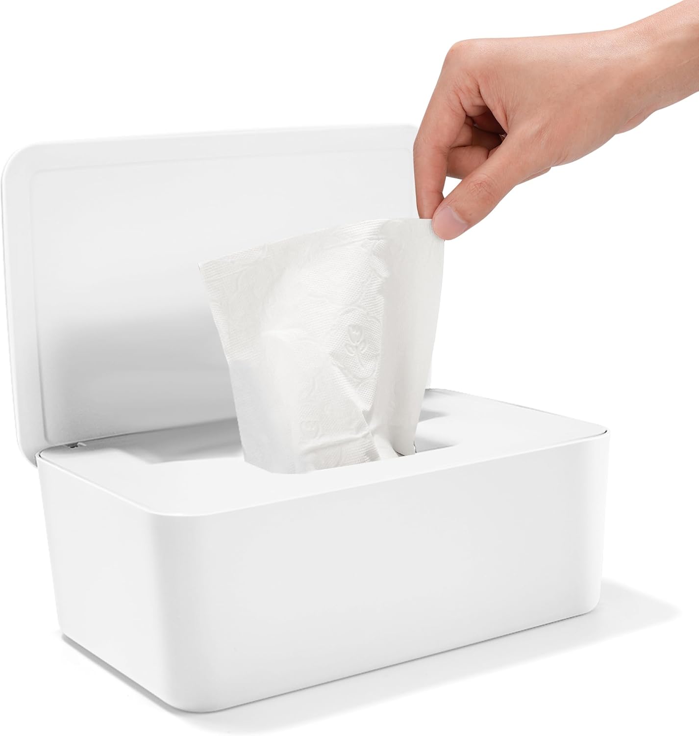 Boîte à Lingettes En Silicone étanche | Rangement Pratique Pour Bureau, Voiture, Maison | Couvercle Hermétique | Couleur Beige