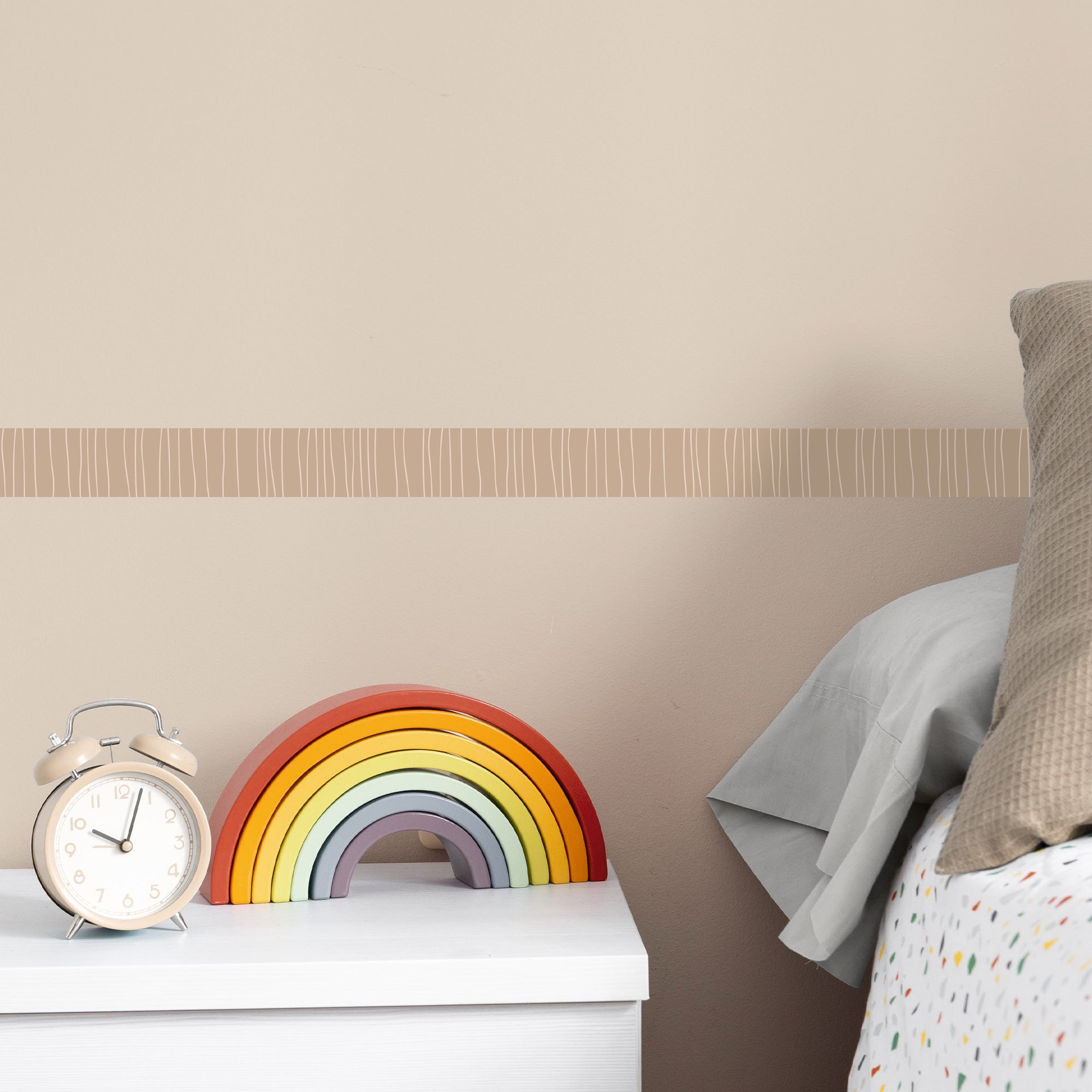 Friso decorativo adhesivo, líneas pequeñas, dibujado, beige, 5 cm x 300 cm - 4