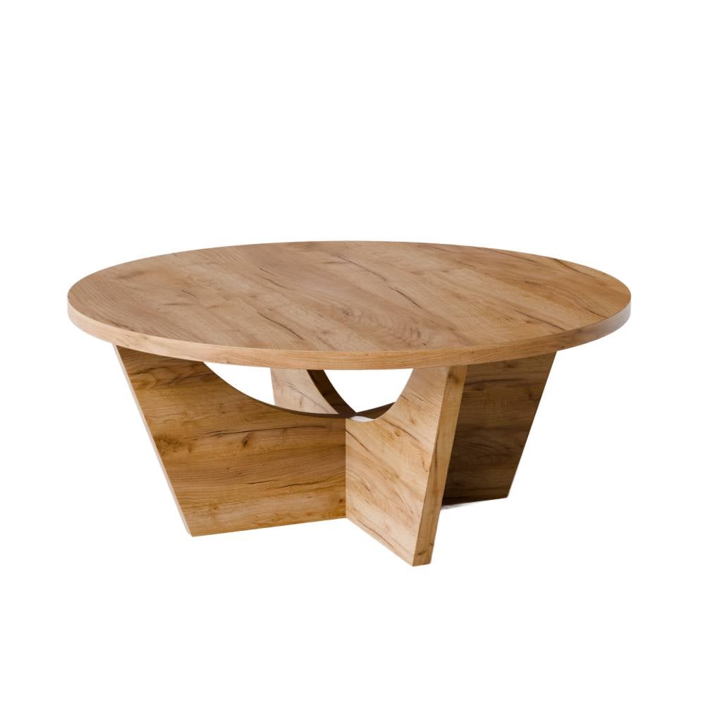 KOLM Stolik kawowy okrągły TORI Ø90 cm Dąb Craft