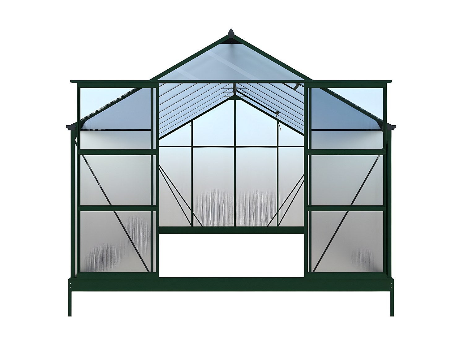 Serre de Jardin en polycarbonate de 16,9 m² avec embase - Vert - IXORA - 6