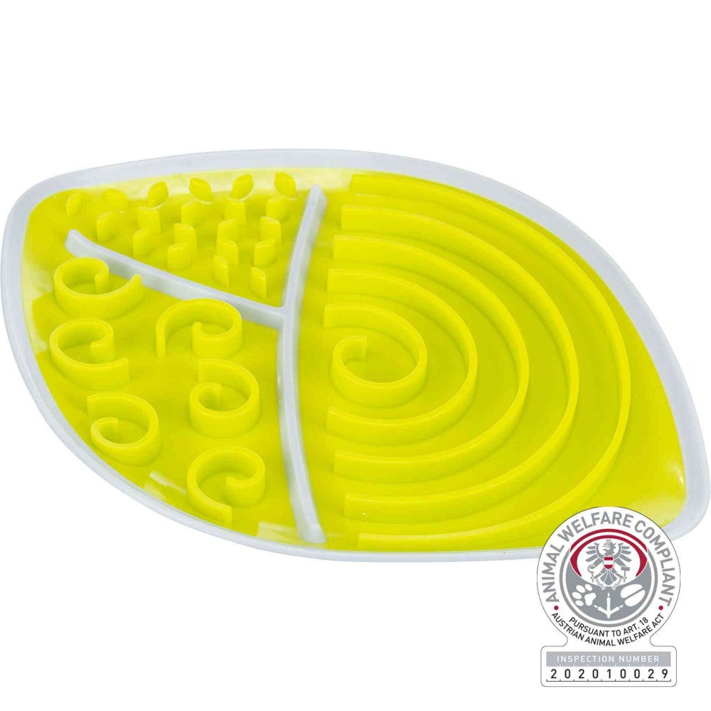Trixie -Assiette à lécher 28 x 21cm ovale jaune pour chien | Leroy Merlin