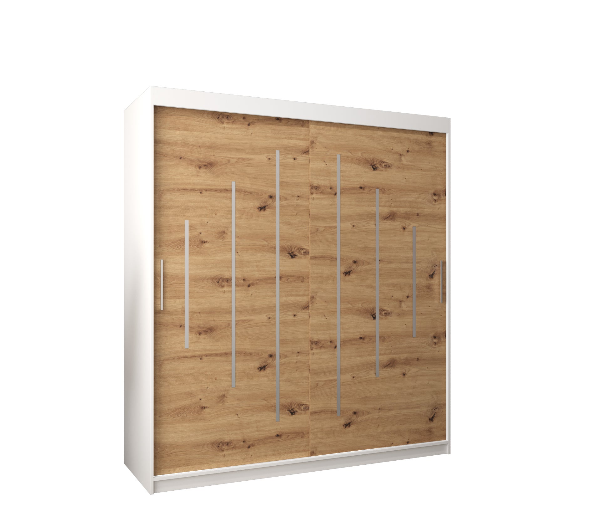 Szafa przesuwna garderoba York 180 x 62 x 200 cm Biały + Artisan - Abiks Meble